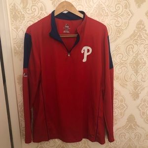 Men’s LN Majestic warm up quarter zip Phillies XL